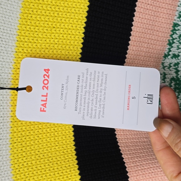 CAbi Pop Crop Pullover Multi-stripe Sweater Medium Nwt New M - Picture 7 of 8